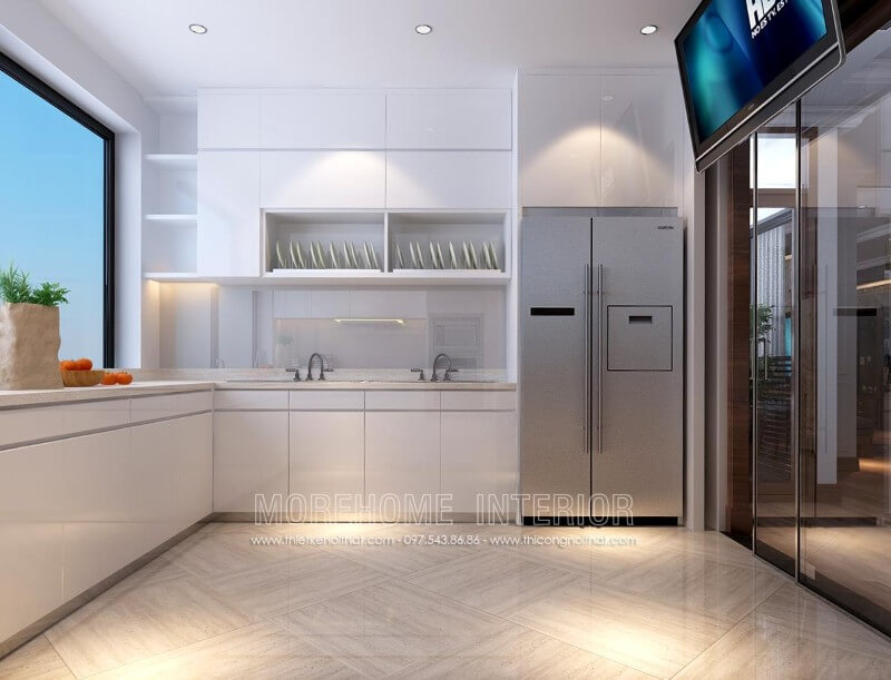 Mẫu tủ bếp hiện đại cao cấp dành cho biệt thự chung cư