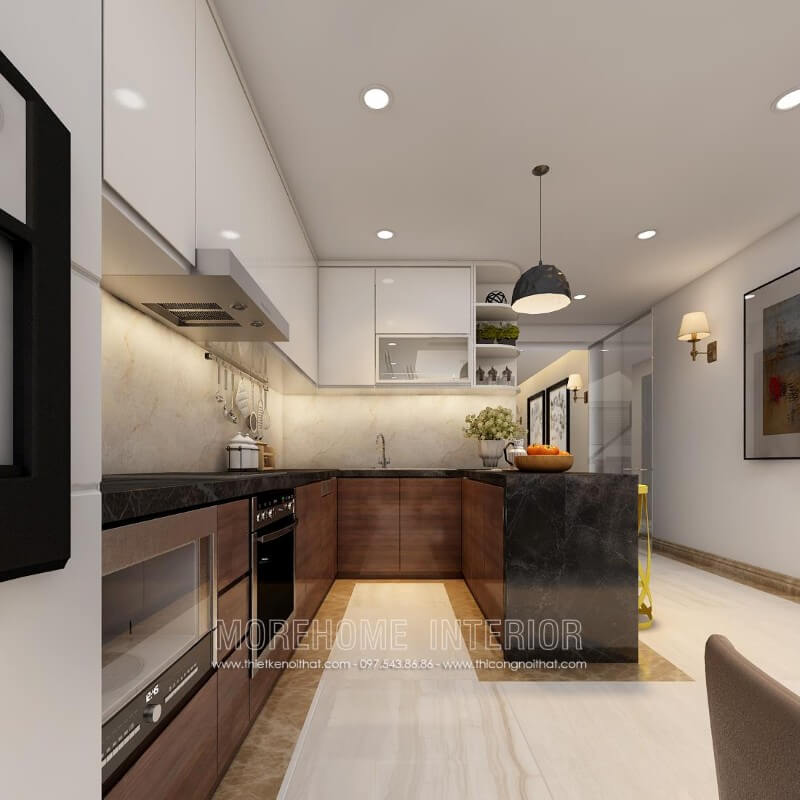 Mẫu tủ bếp hiện đại cao cấp dành cho biệt thự chung cư