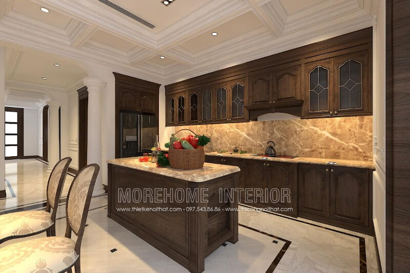 Mẫu tủ bếp gỗ đẹp cao cấp