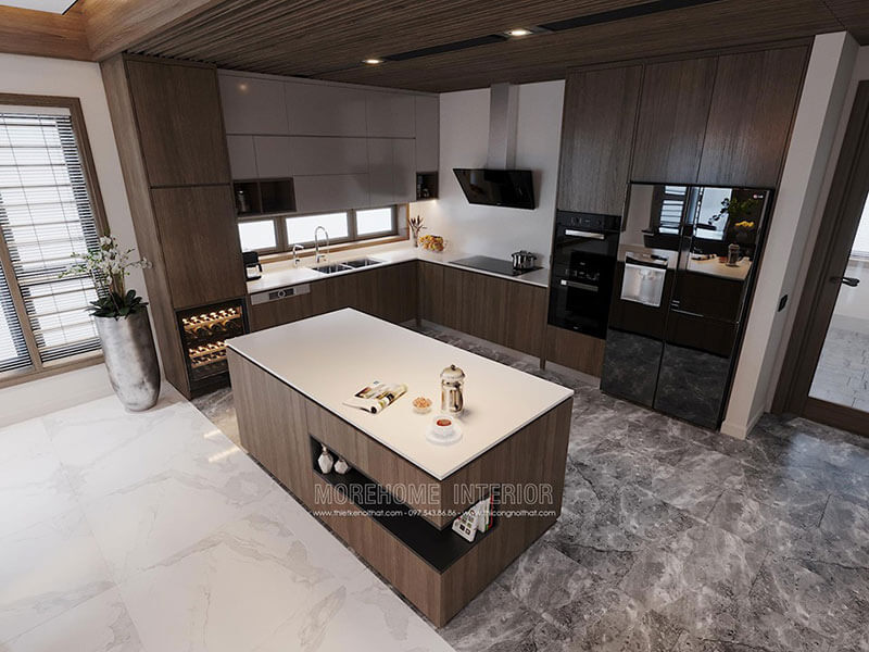 Mẫu tủ bếp gỗ đẹp cao cấp