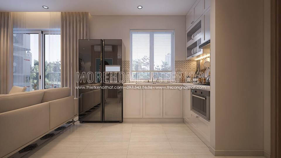 Tủ bếp đẹp bằng gỗ tự nhiên và gỗ công nghiệp