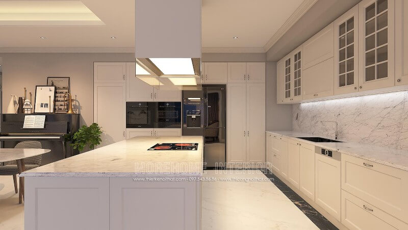 Mẫu tủ bếp hiện đại tiện nghi