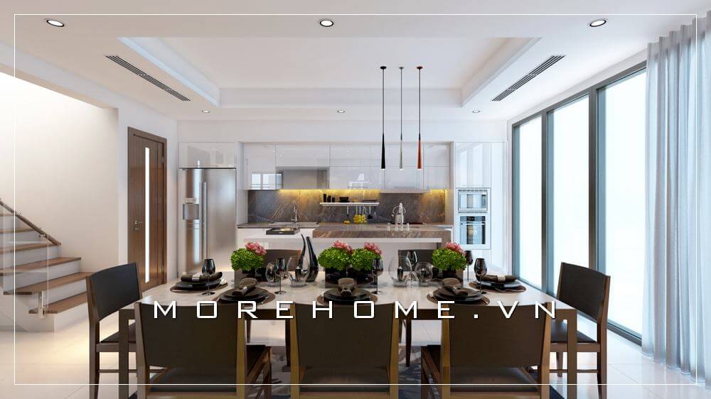 Mẫu tủ bếp hiện đại tiện nghi