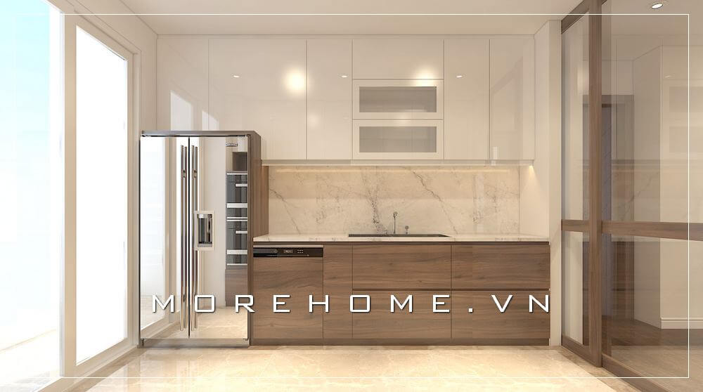 Mẫu tủ bếp hiện đại tiện nghi