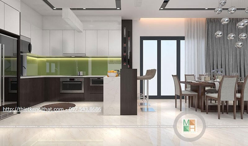 Mẫu tủ bếp hiện đại