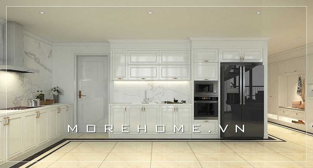 Mẫu tủ bếp gỗ đẹp cao cấp cho phòng bếp hiện đại, tiện nghi