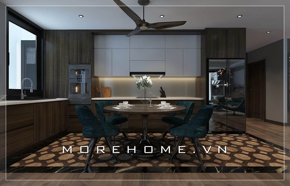 Mẫu tủ bếp gỗ đẹp cao cấp cho phòng bếp hiện đại, tiện nghi