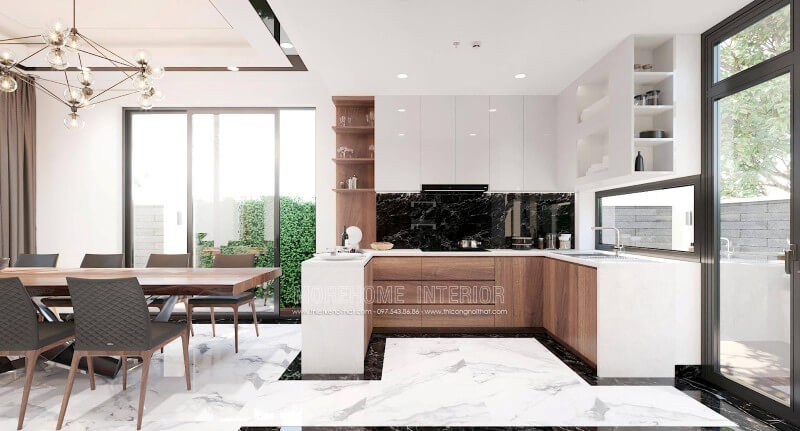 Tủ bếp hiện đại cho chung cư biệt thự nhà phố