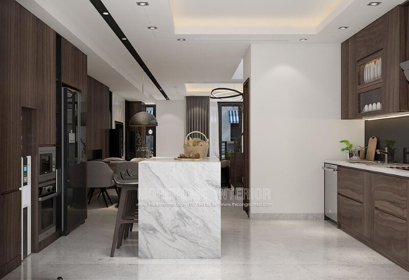Tủ bếp hiện đại cho chung cư biệt thự nhà phố