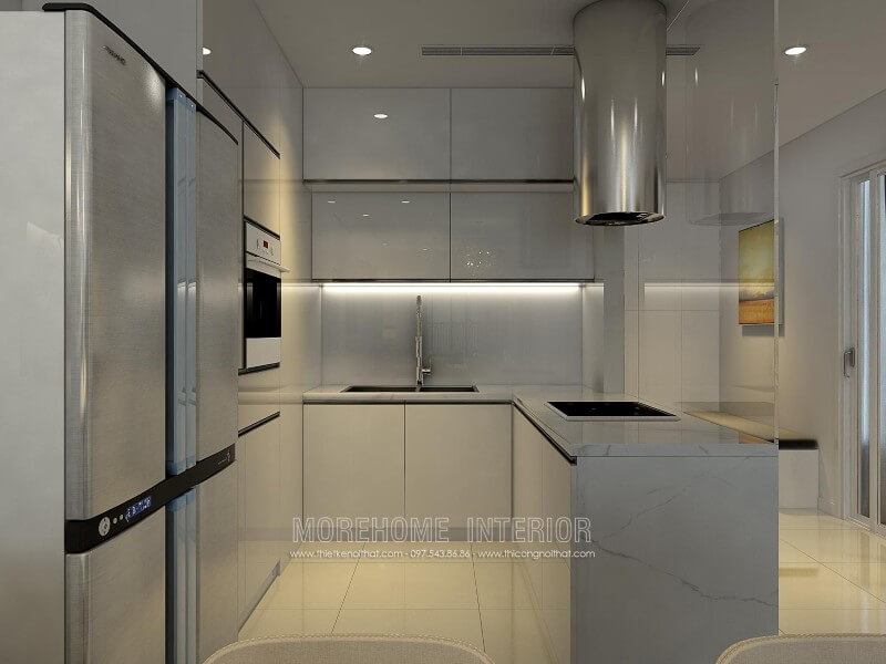 Tủ bếp hiện đại cho chung cư biệt thự nhà phố