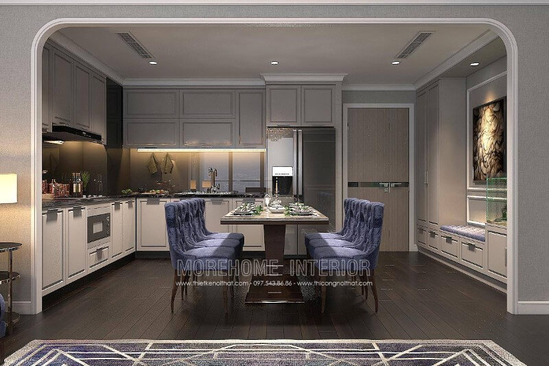 tủ bếp đẹp cho phòng bếp tân cổ điển