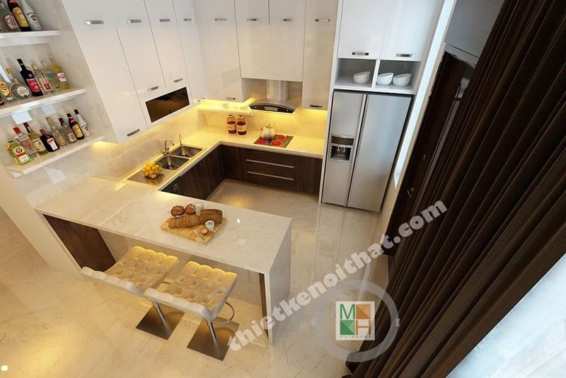 Thiết kế nội thất phòng bếp hiện đại với hệ thống thiết bị bếp tiện nghi cho người nội trợ Nội thất phòng bếp