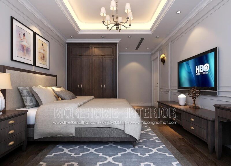 Giường ngủ biệt thự hiện đại Giường ngủ biệt thự hiện đại