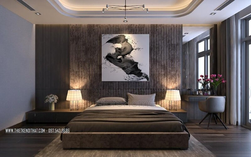 Giường ngủ biệt thự hiện đại Giường ngủ biệt thự hiện đại