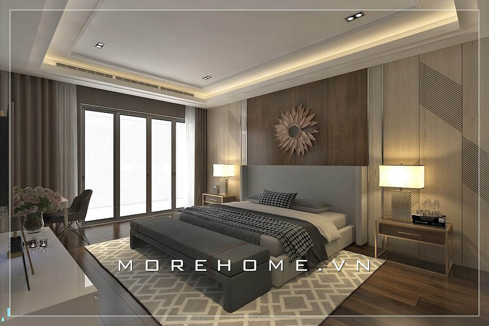 Giường ngủ biệt thự hiện đại Giường ngủ biệt thự hiện đại