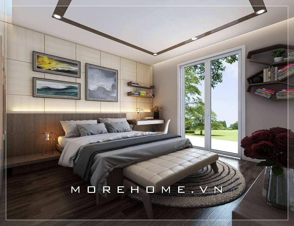 Giường ngủ biệt thự hiện đại Giường ngủ biệt thự hiện đại