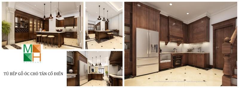 Thiết kế tủ bếp gỗ tự nhiên, gỗ công nghiệp