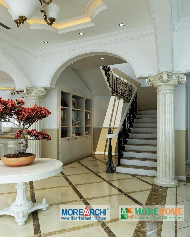 Thiết kế nội thất tân cổ điển tại biệt thự Riverside sang trọng Mẫu nội thất biệt thự tân cổ điển